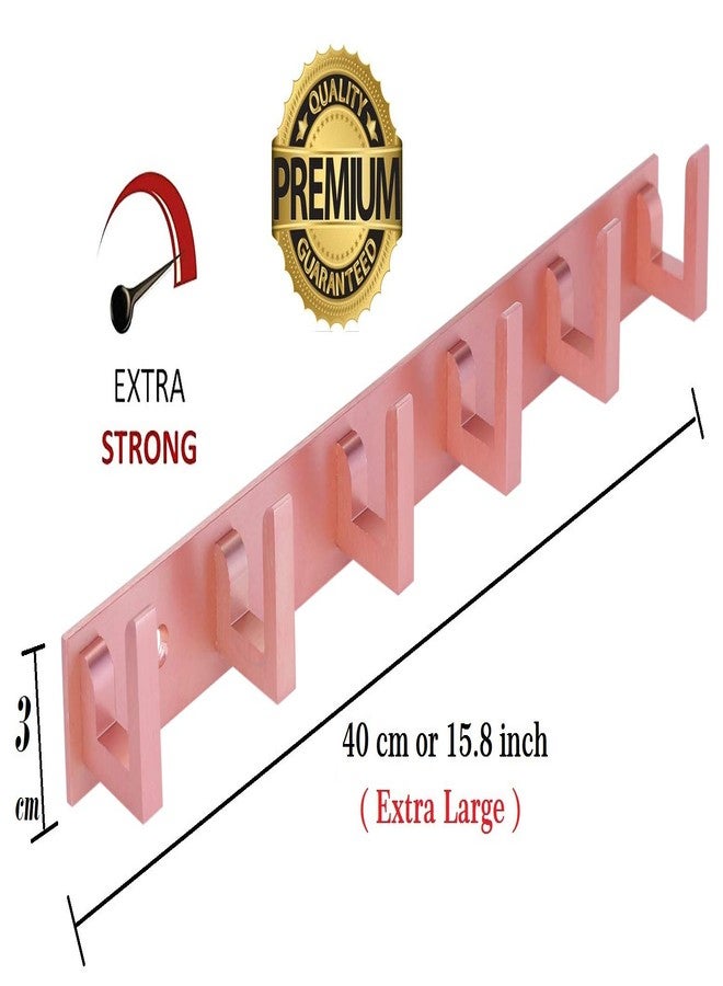 دوكوس خطافات تعليق ملابس الحمام المعدنية الحصرية من دوكوس، طويلة جدًا، بستة دبابيس (ذهبي وردي، 40 سم) - طقم من قطعتين - Image 3